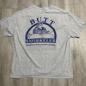 Butt Snorkeler Men’s 2XL Tee Gray Short Sleeve Funny T Shirt